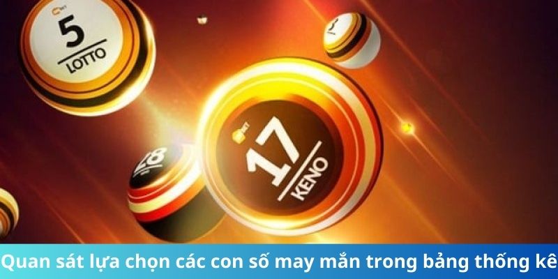 Quan sát lựa chọn các con số may mắn trong bảng thống kê